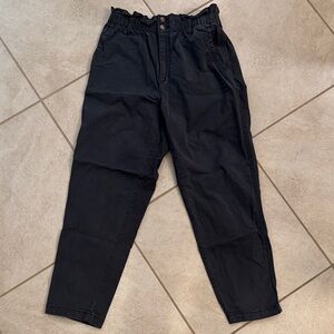 Universal Thread Black Elastic Paperbag Waist High Rise Taper Chinos